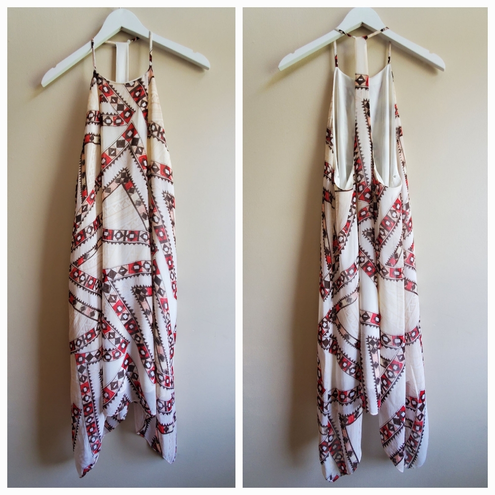 Club Monaco silk haltered like maxi dress, lined, Size 8